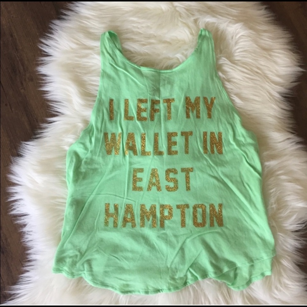 Wildfox I left my wallet in East Hampton… Tank Top